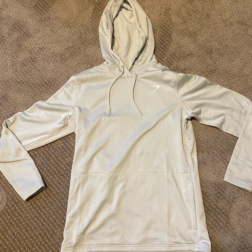 Brand New Gymshark “Arrival Hoodie” - Men’s Medium, Light Gray